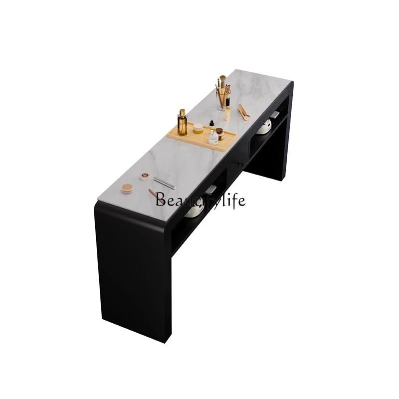 

Dust Collector Professional Nail Table Nordic Italian Trendy Glamour Nail Table Classic Beauty Mesa De Manicura Salon Furniture