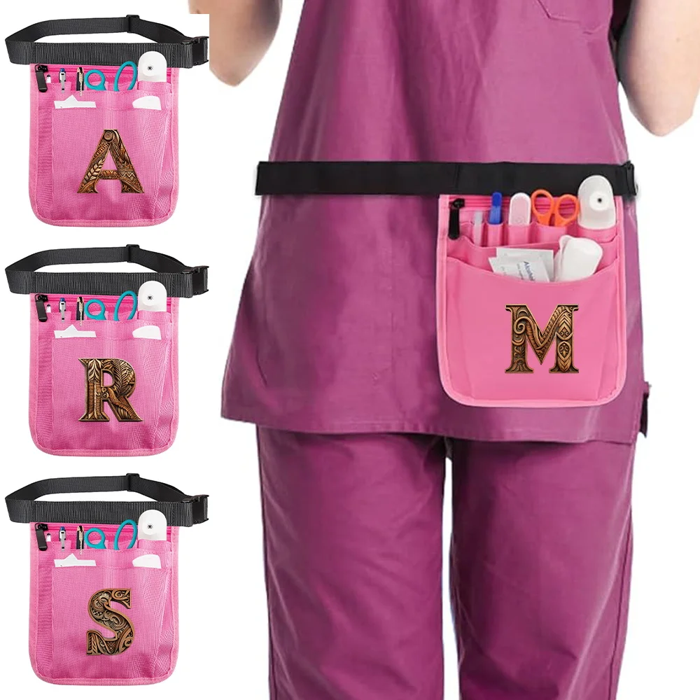 

Nurse Waist Bag Wood Art Letter Series Durable Nurse Bags Multifunctional Simple Waist Pouch Medical High-quality Organizer