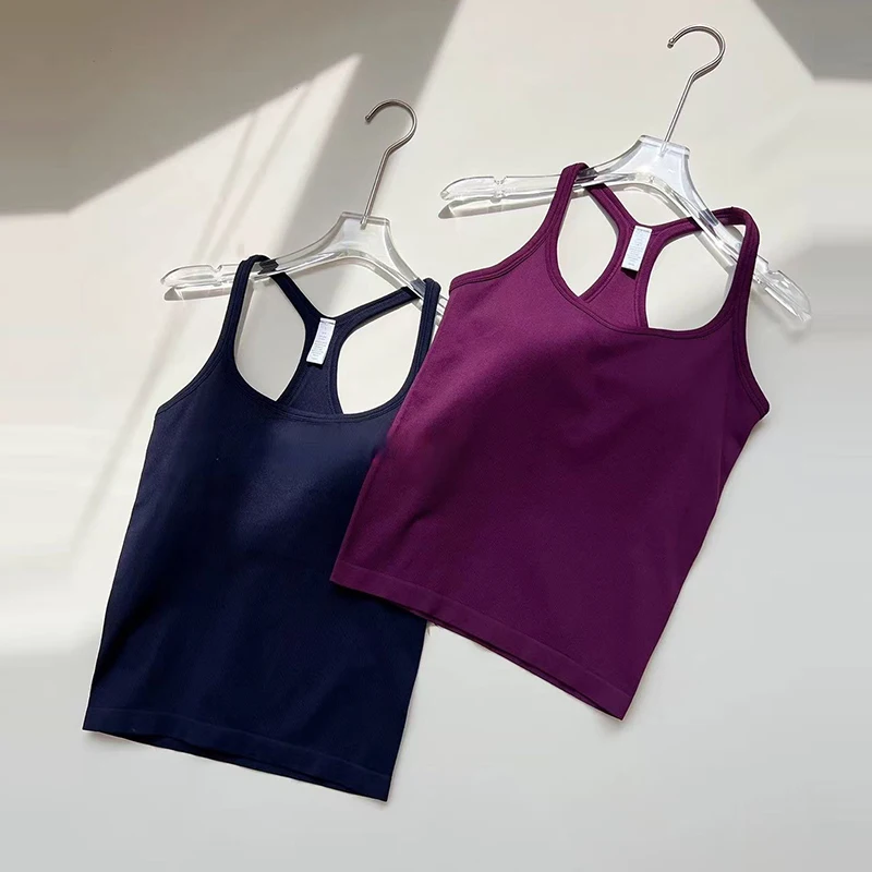 Women's Slim Fit Yoga Sports Vest I-Shape Back Design Shock-Absorbing Fitness Camisole Beautiful Back Yoga Wear