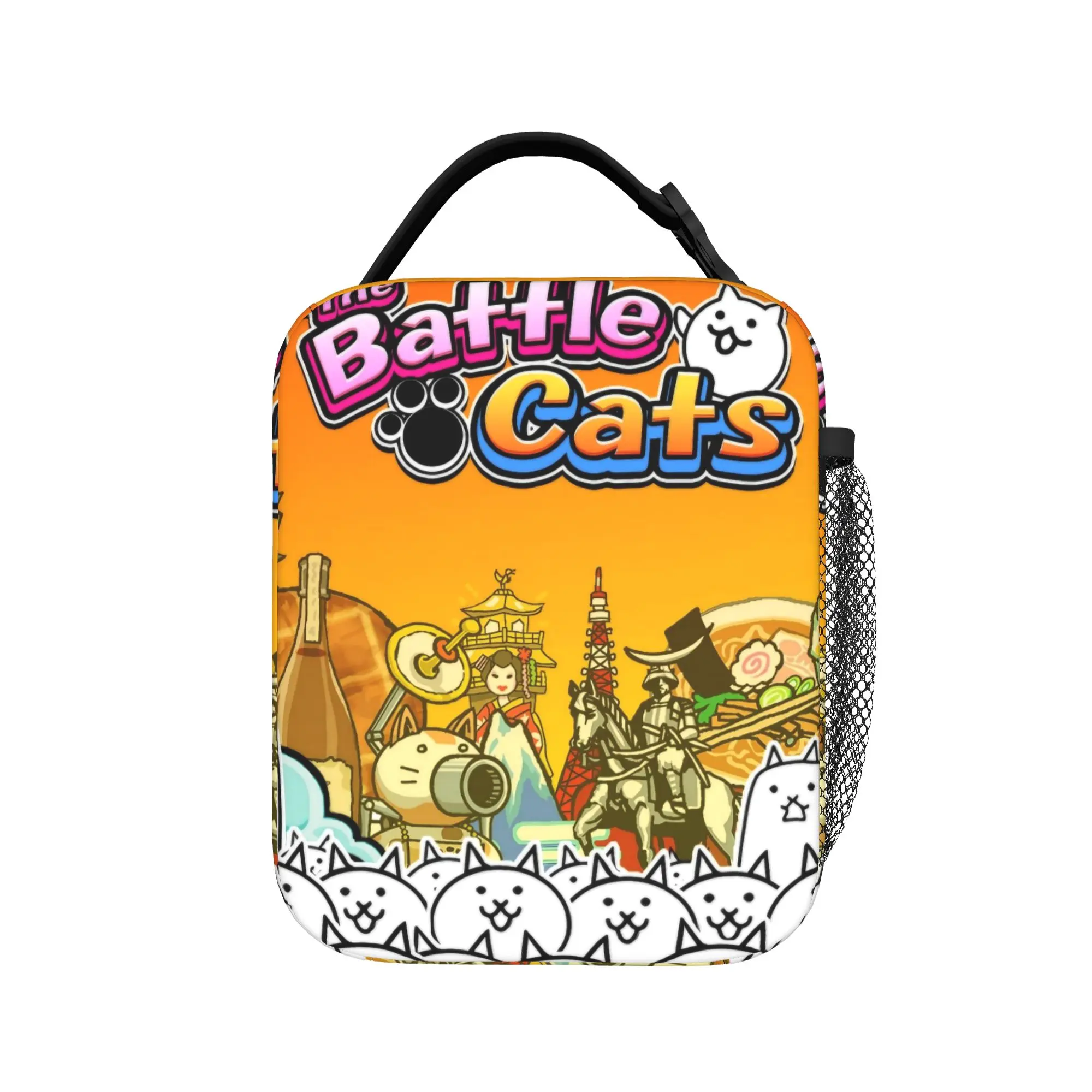 Cartoon Game  Insulated Lunch Bag Large The Battle Cats Lunch Container Thermal Bag Lunch Box Tote School  Outdoor Men Women