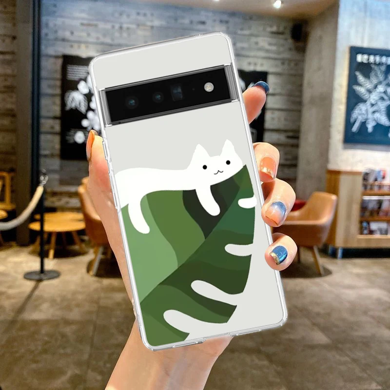 حافظة لهاتف جوجل بيكسل 9 8 7 برو 8A 7A 6A 6 Pro XL 5 4 5A 4A 3A 5G غطاء شفاف ناعم من البولي يوريثان اللطيف