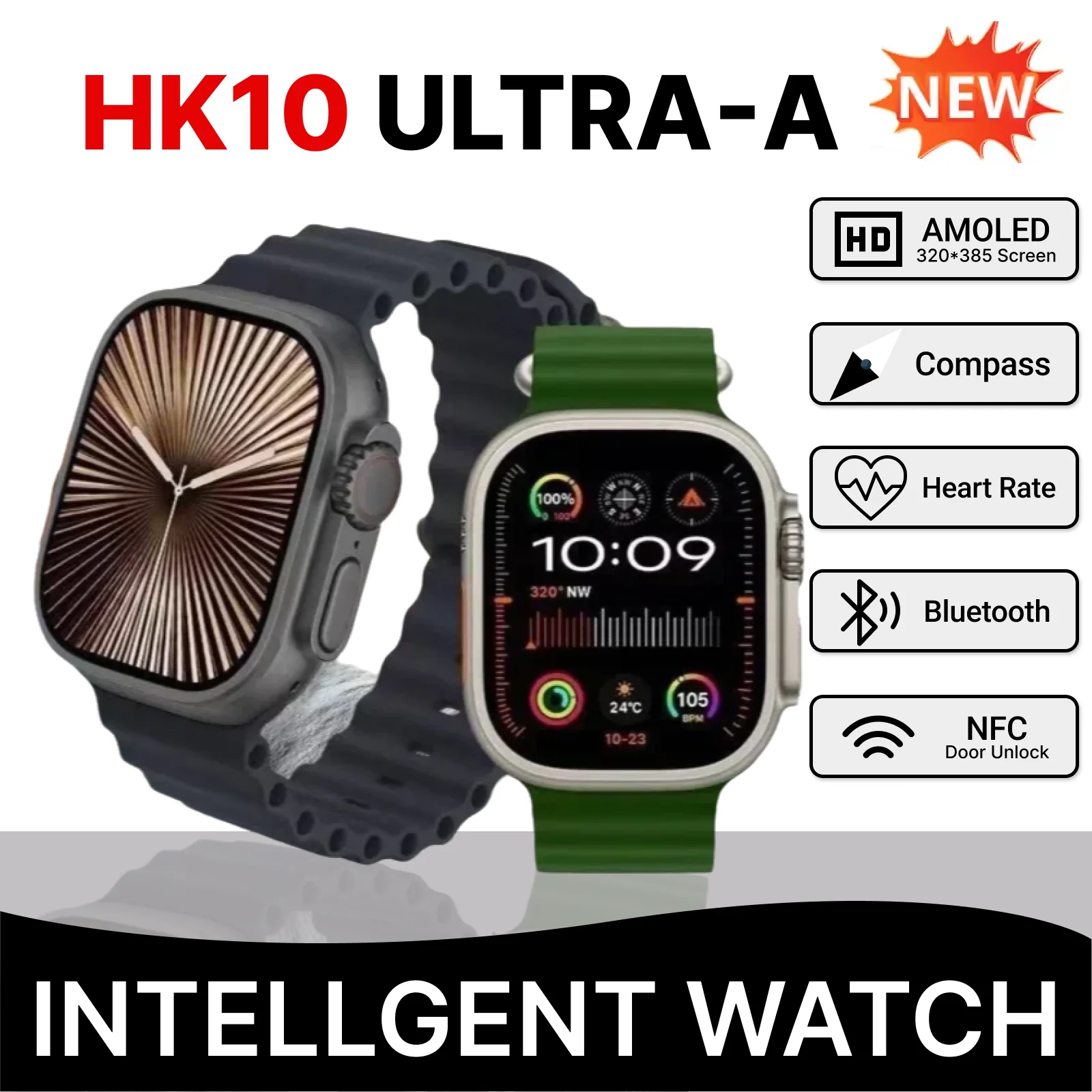 HK10 ULTRA-A 2,02 Zoll neue multifunktionale Intelligenzuhr Bluetooth-Netzwerk-Sharing GPS-Navigation NFC und Dual-Zahlung