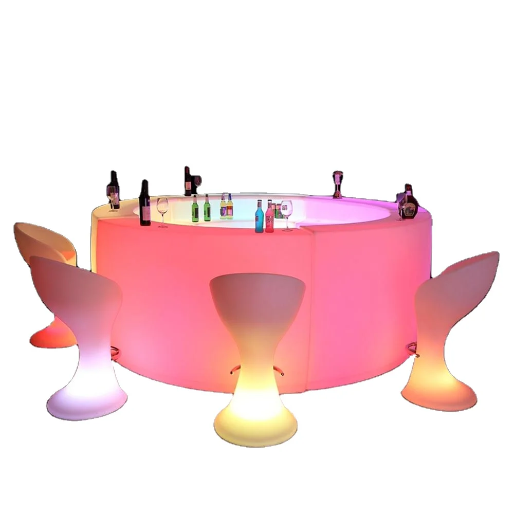 

Commercial bar counter glowing colorful plastic LED party bar table glow furniture