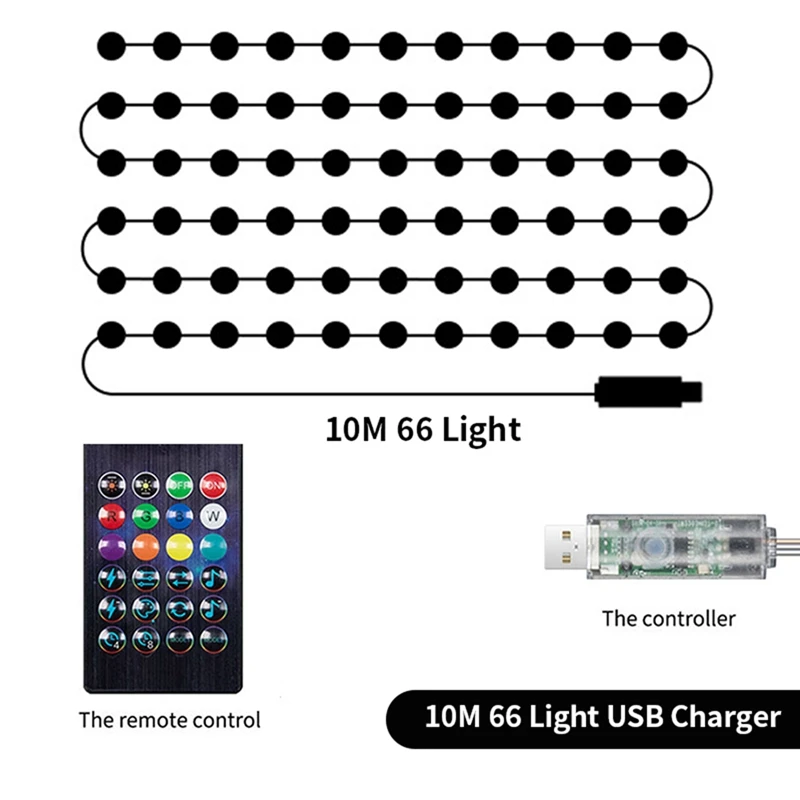 Smart LED RGB String Light Outdoor Decoration DIY Home Decor String Lights Lamp Waterproof Night Light Camping Light