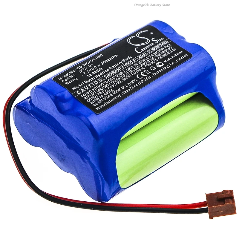 6.0V 2000mAh Medical Battery for NIKKISO PSK-01 +TOOL