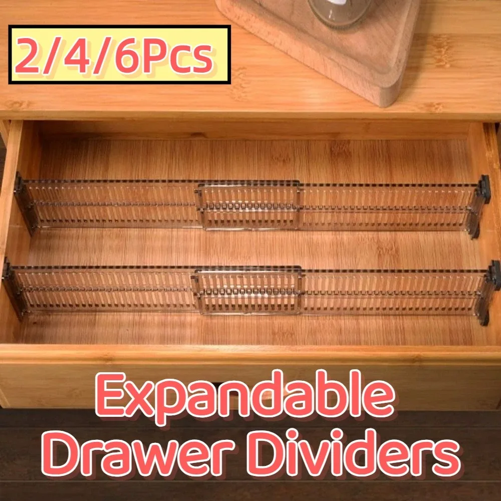 2/4/6Pcs Adjustable Expandable Drawer Dividers Creative 10.8-20inch Drawer Divider Organizers Save Space Flexible Combination