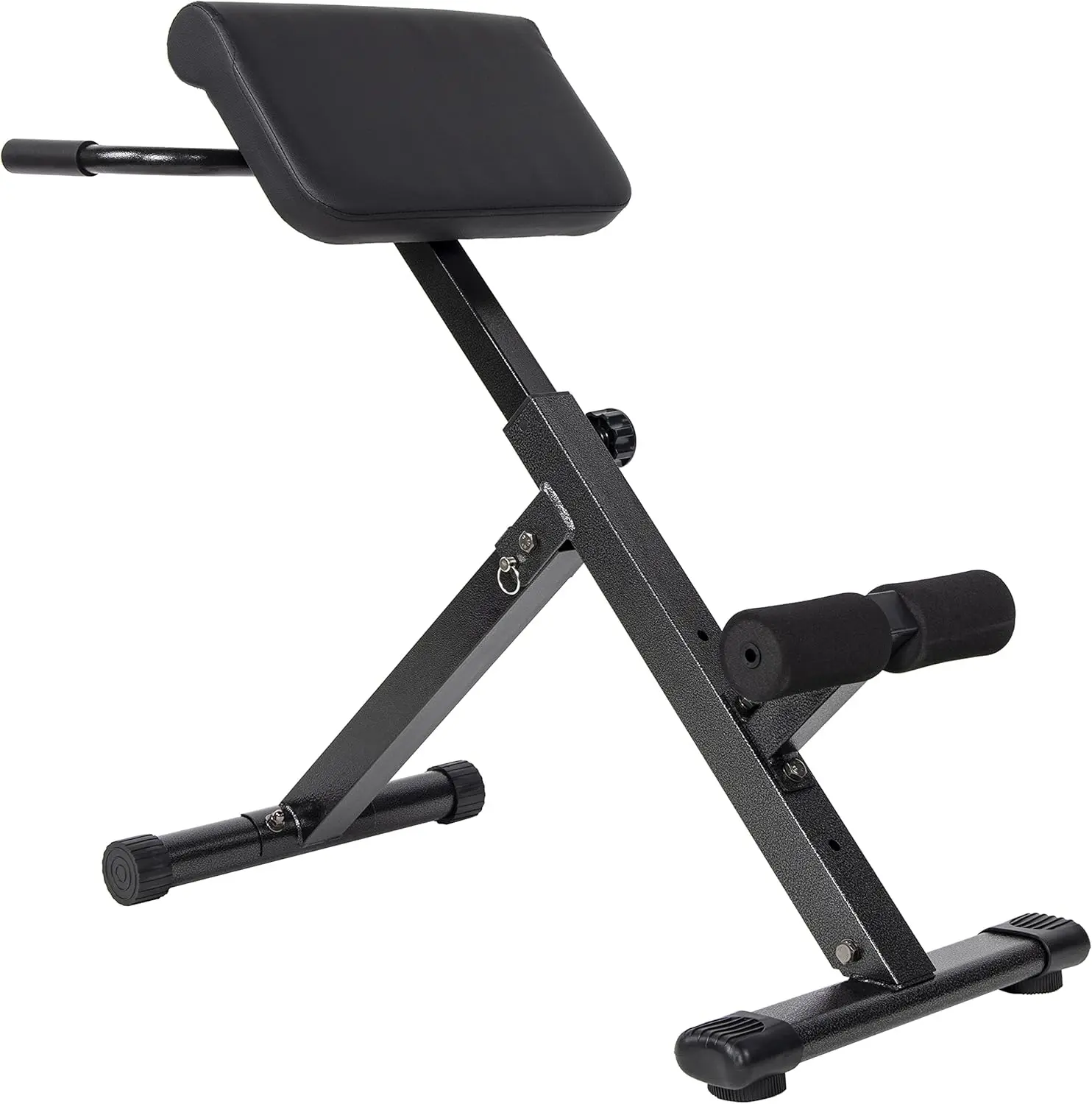 

Adjustable Roman Chair AB Back Hyperextension Bench with Handle 300-Pound Capacity Black