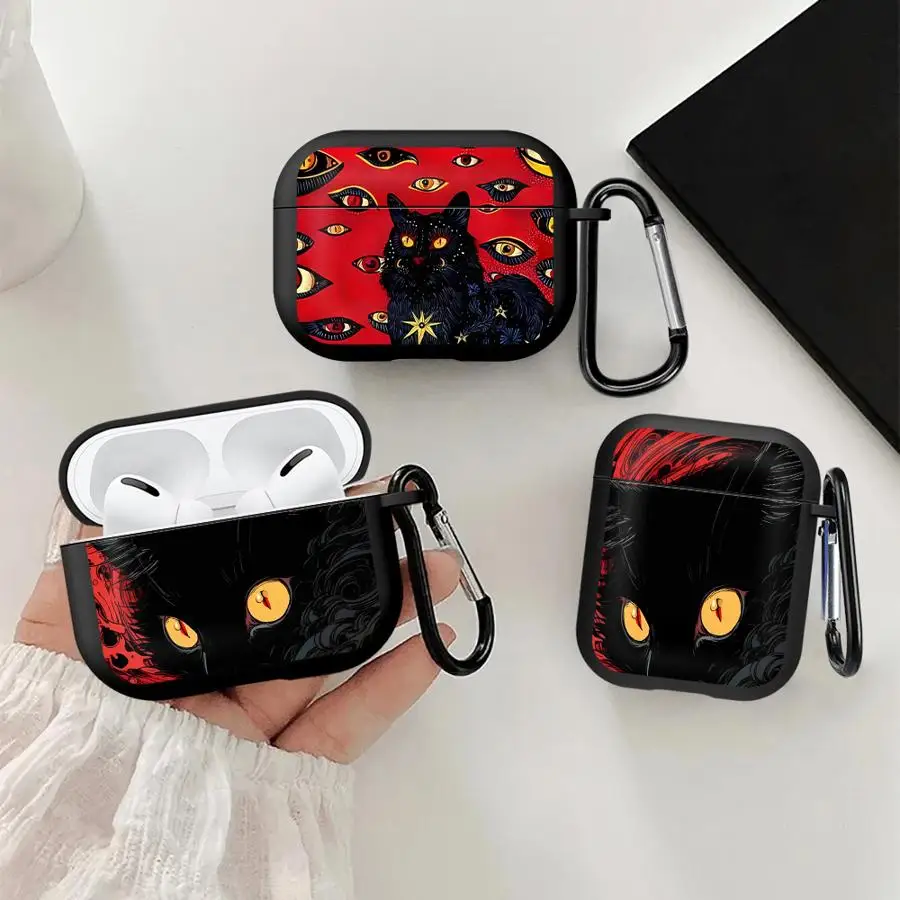 

Cool Dark Funny Cat Earphone Cases Cover Case For Airpods 1 4 Pro2 3 Pro Pro3 2