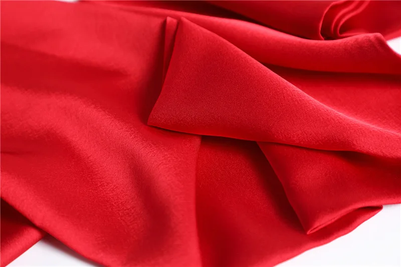 Roter, einfarbiger, langer Seidenschal für Damen, Haarschals, Seidensatin-Halstuch für Frauen, 14*145CM, Stirnbänder, schlichtes Taschenband, Damen-Accessoire – Detail 7