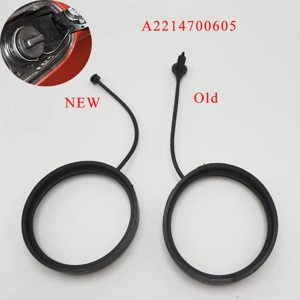 2214700605 Black Fuel Filler Gas Cap with Strap for Mercedes-Benz C-Class E-Class S-Class W203 W204 W211 W212 W221 Replacement