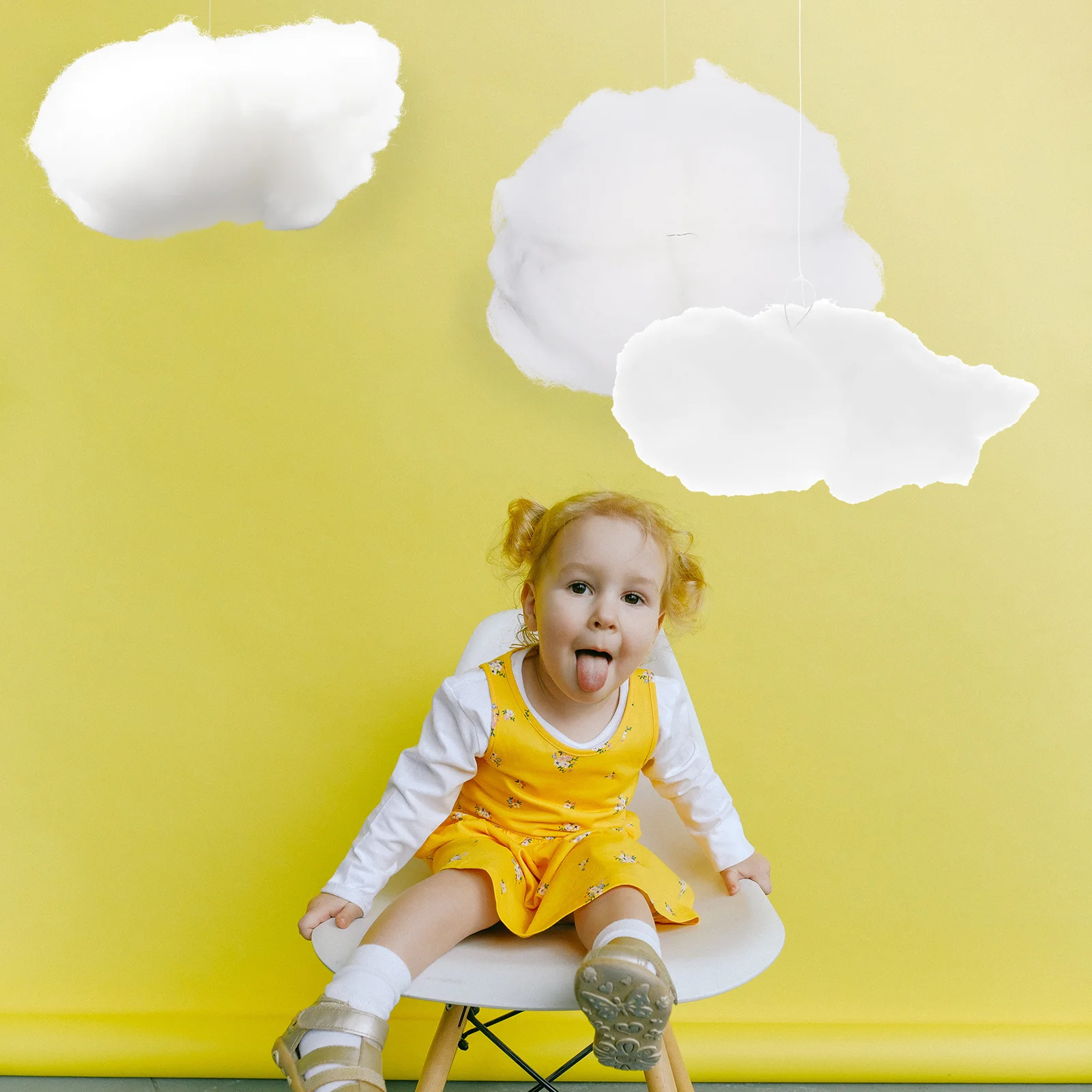 

4Pcs Cloud Hanging Ornament White Lovely Color DIY Pendant for Baby Room Nursery Shower Party Decoration Dreamy Room