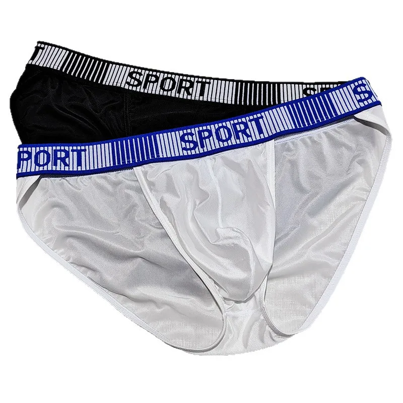 

Ice Silk Briefs for Men Glossy Nylon High-Cut Sport Underwear Silky Nylon Knickers Smooth Lightweight High-Leg Sport Underpants