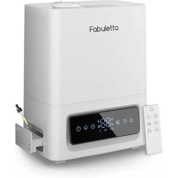 

FABULETTA Humidifiers for Bedroom Large Room, 6L Top-Fill Humidifier with Remote Control, 3 Mist Levels