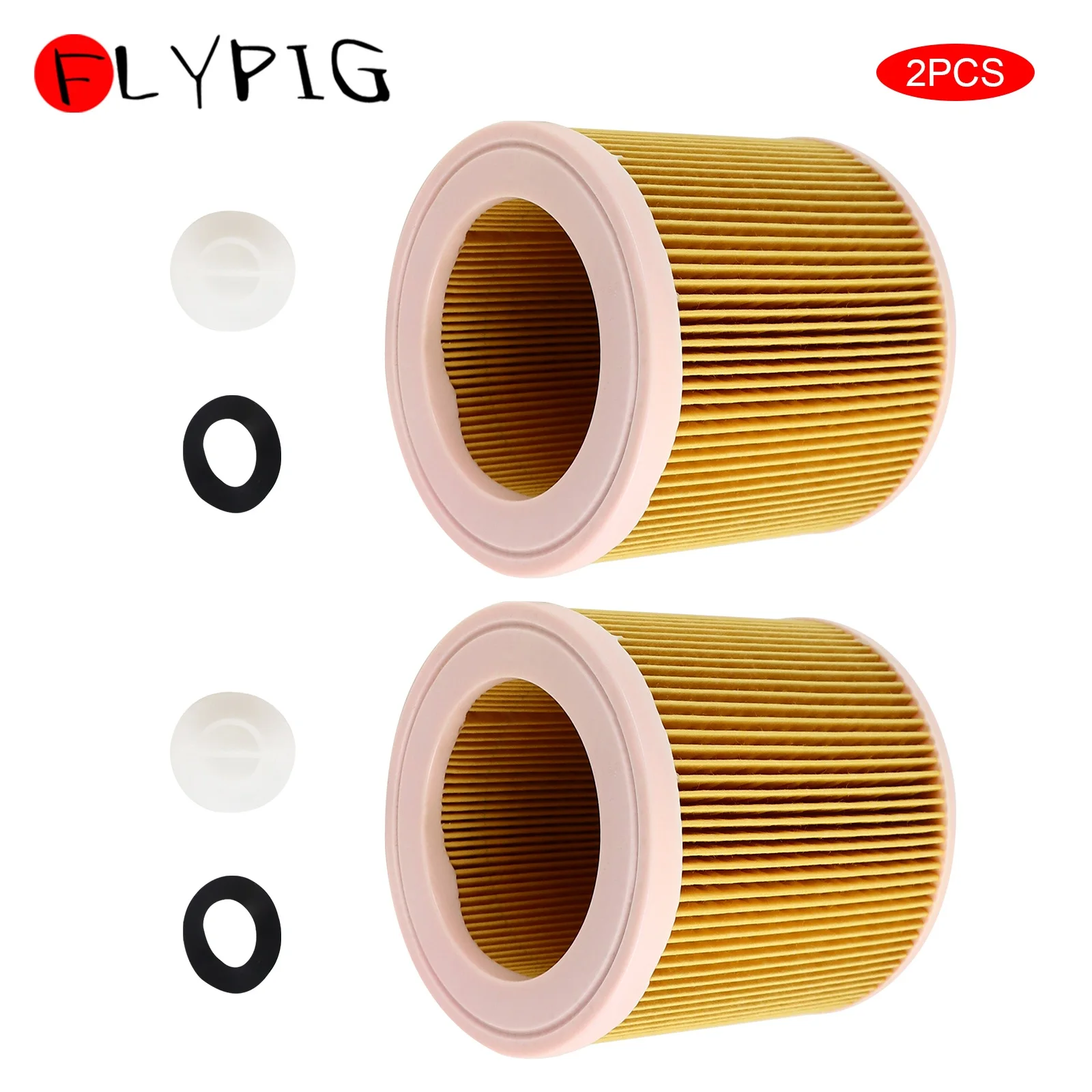 2PCS Air Dust Filters for Karcher Wet Dry Vacuum Cleaner Cartridge Filter MV2 MV3 WD2 WD3 WD2.200 WD3.500 WD2250 WD2.250 WD3.200