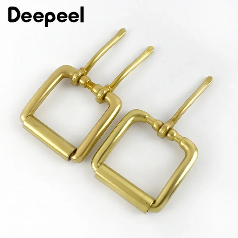 1Pc 40mm Solid Brass Belt Buckle for Men\'s Belts Adjuster Clasps Single Double Needle Pin Buckles DIY Hardware Accessories