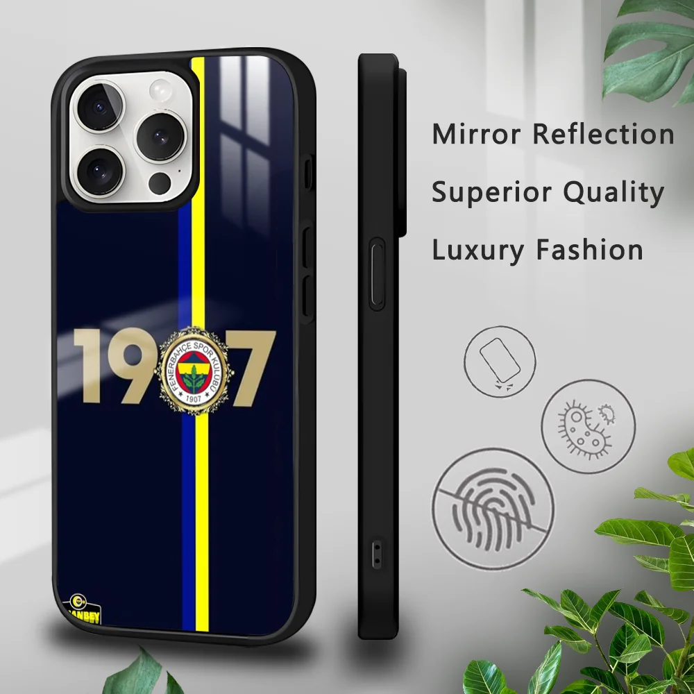 T-Turkey Fenerbahce-E Phone Case For iPhone16 15 14 13 12 11 Pro Max Plus Mini Luxury Mirror Hard Funda