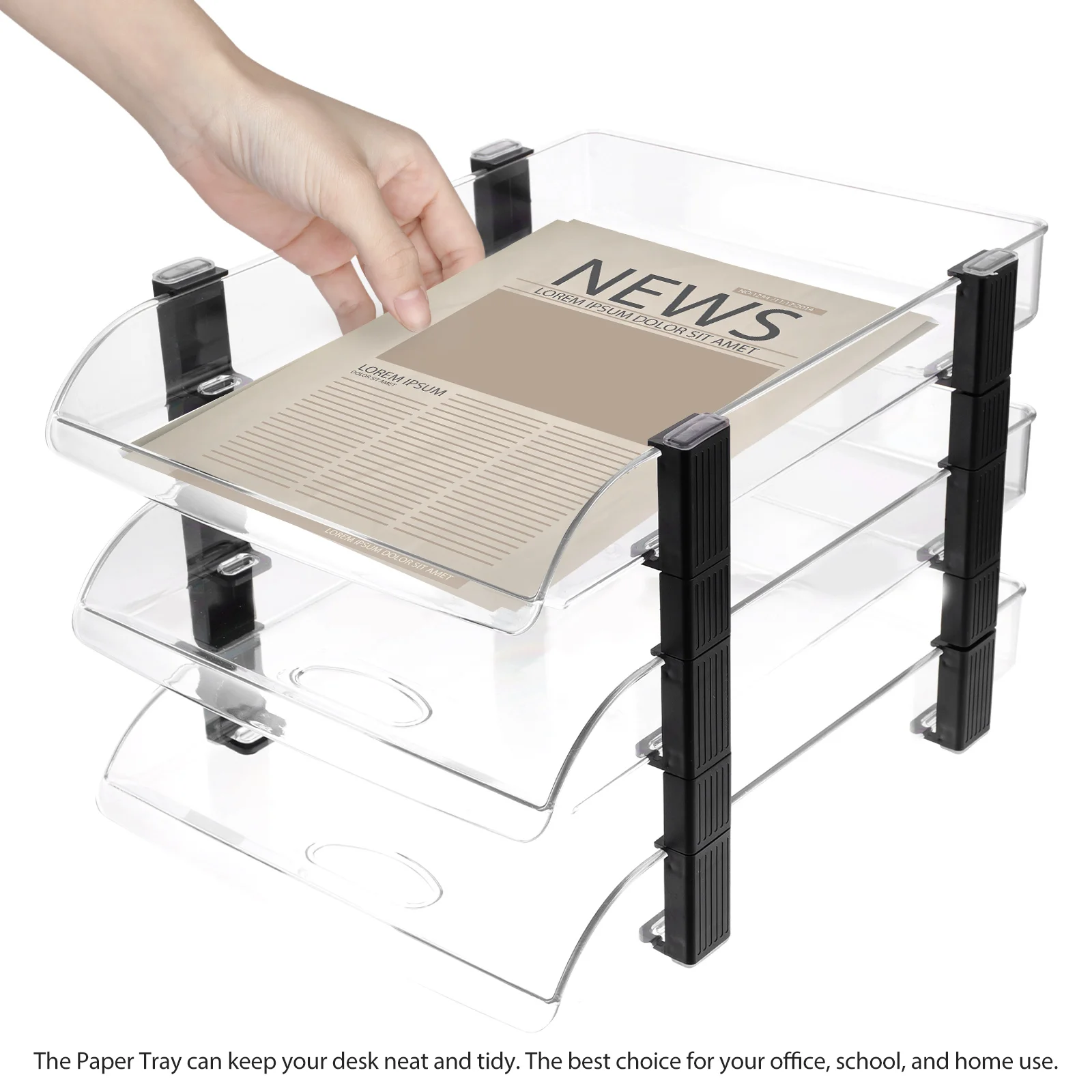 

Tray Desktop Storage Rack File Trays Organizer for Transparent Tidy Paper Letter