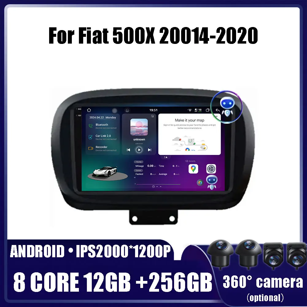 

Android 14 For Fiat 500X 20014-2020 Car Radio Stereo Multimedia Navigation Video Player GPS Wireless 4G WIFI 5G DSP DVD