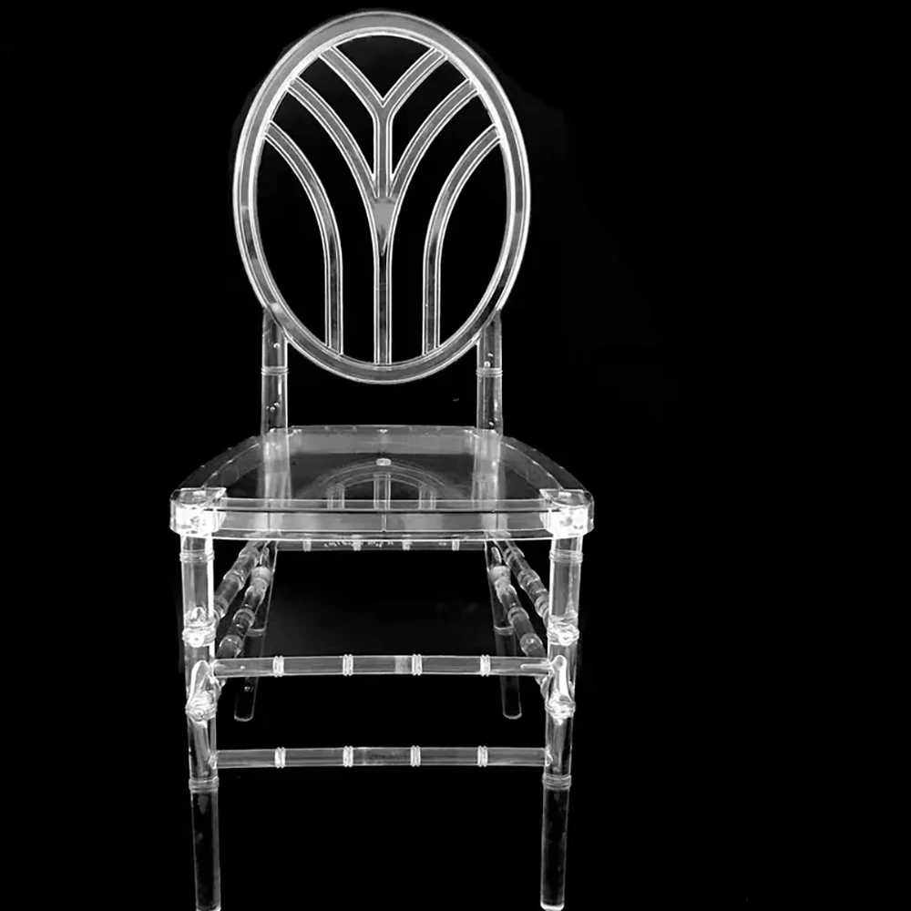 Wholesale flower round back design transparent acrylic phoenix chairs for wedding room and events