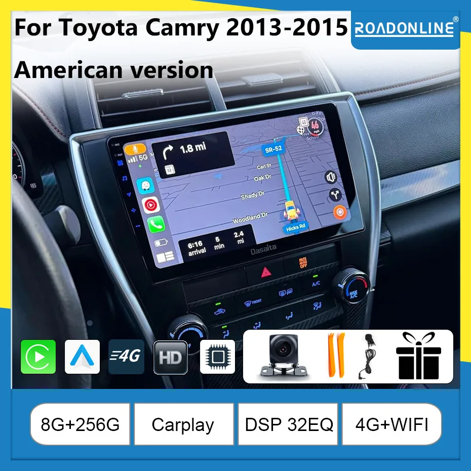 For Toyota Camry American versio 1280*720 UIS7862 Octa-core 8+256gb Car Navigation CarPlay Car Radio Multimedia Video Player GPS