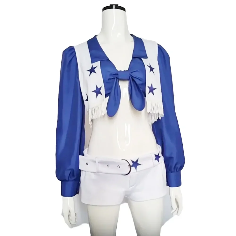 Dallas Cowboys Cheerleader Costume Women Adult Star Cheerleading Sports Uniform Sexy Top and Shorts Set Halloween Fancy Cloth