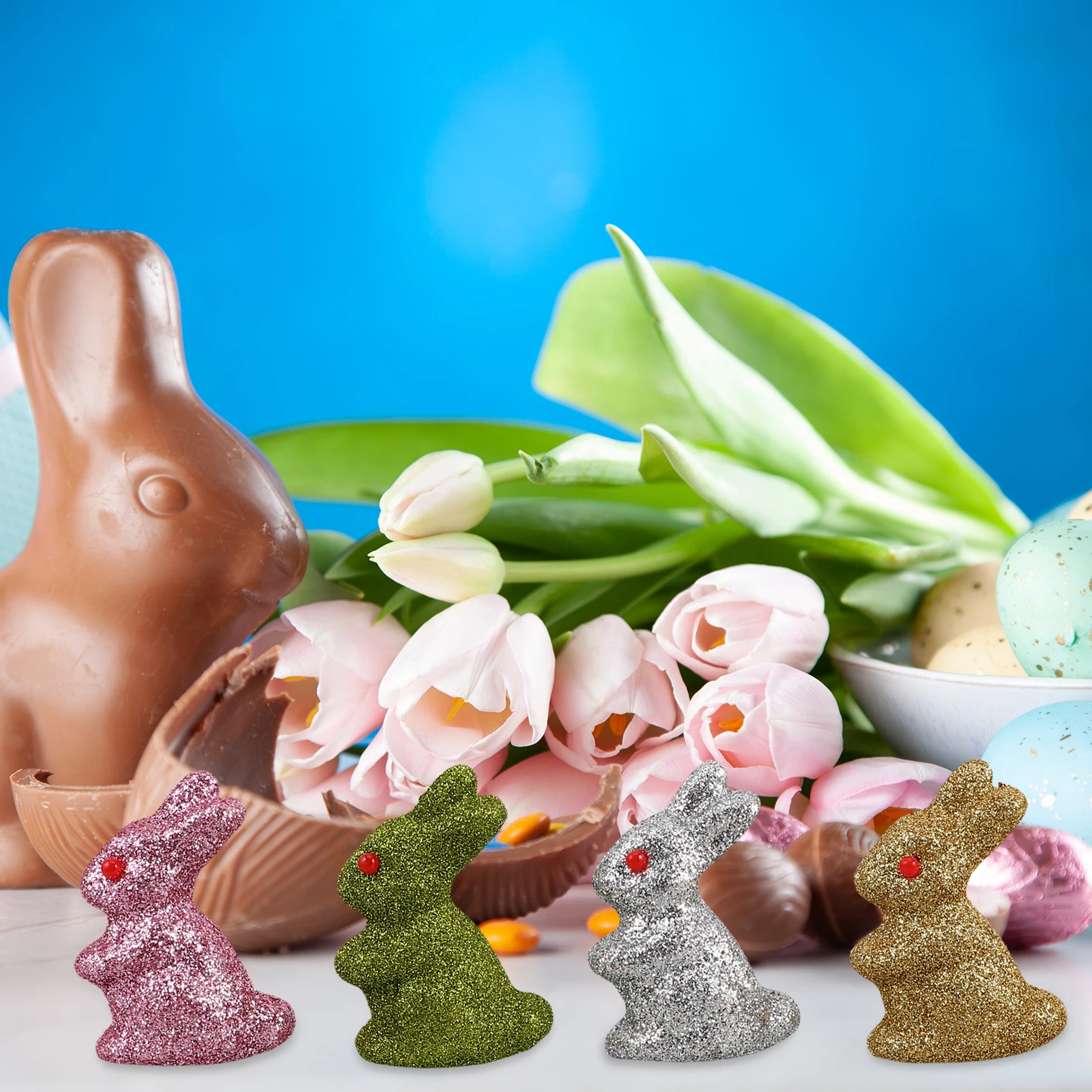 

Easter Desktop Ornaments Burlap Carrot Bunny Glitter Handcrafted Table Decor Artificial Plant Cartoon Signs Carrot Party