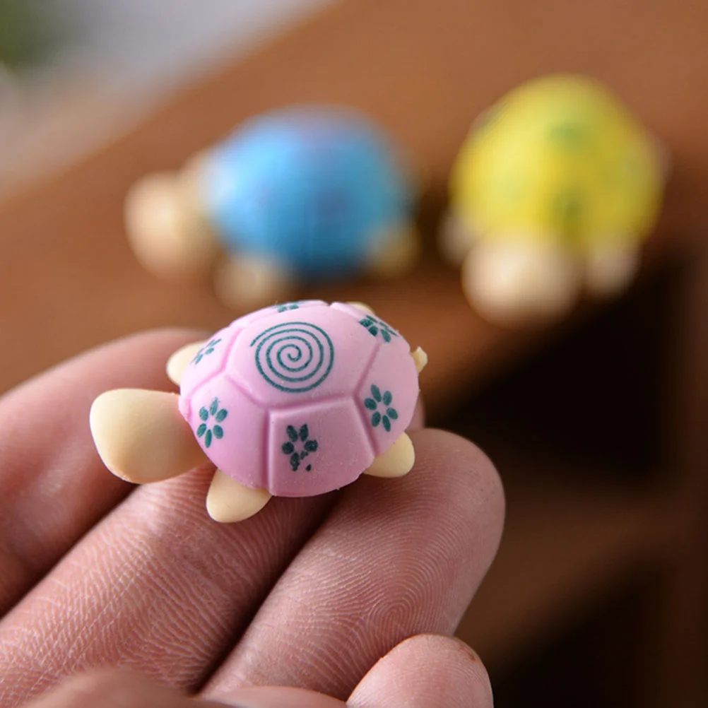 Lot de gommes à crayon en forme de tortue, 20 pièces, joli dessin animé, cadeau créatif pour enfants et étudiants (document)