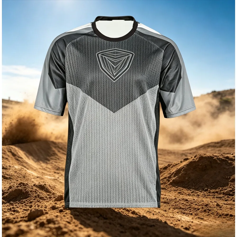Multicolor Spliced Shield Motocross Print Men T Shirt Ventilated Mesh Mountain Bike Outdoor Racing Loose Athletic Tee