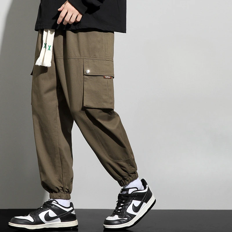 Prowow New autumn winter multi pocket work pants men loose versatile plus size casual work pants