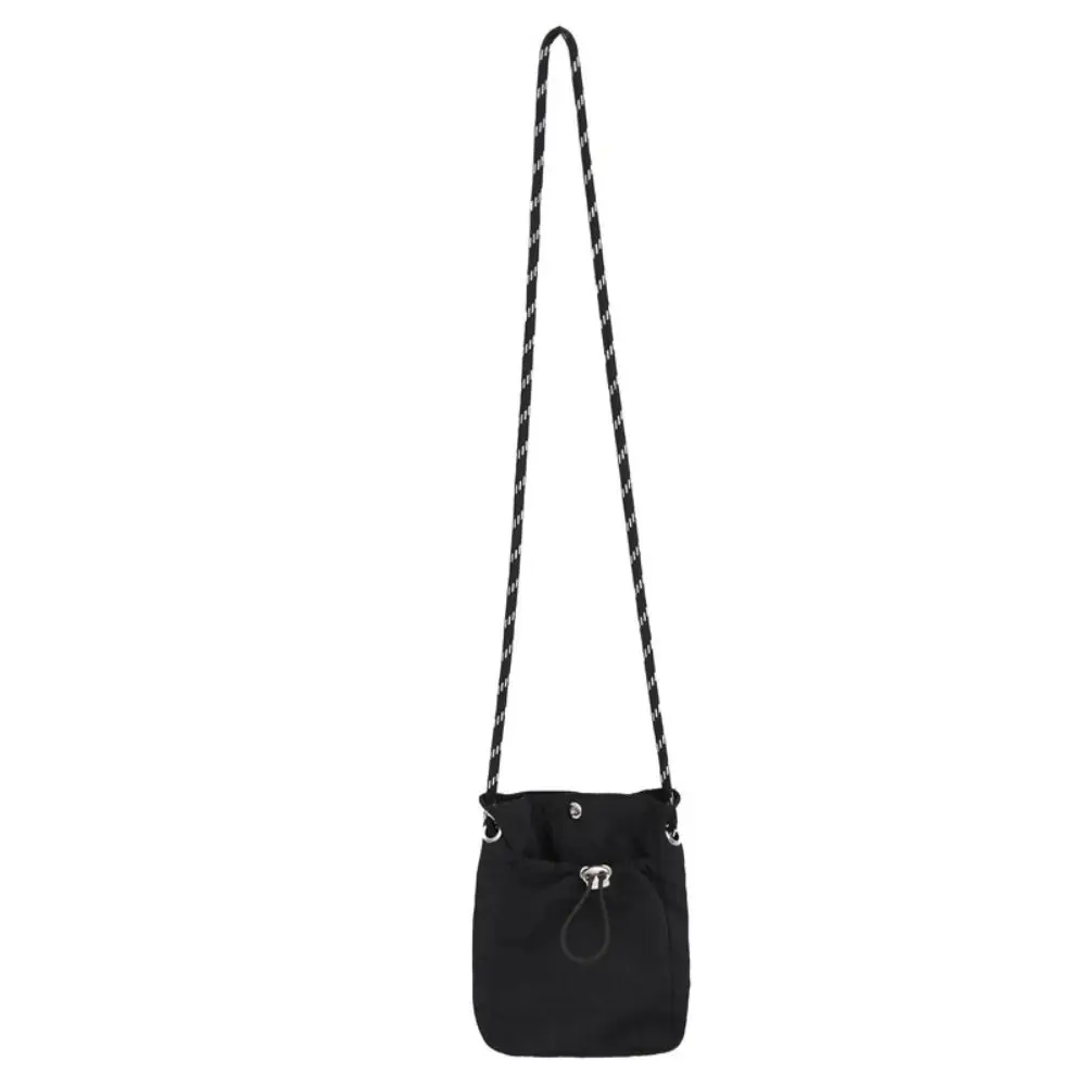 

Korean Style Drawstring Phone Bag Niche Design Tote Bag Light Soft Nylon Bag Large Capacity Solid Color Crossbody Bag Outdoor