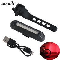 BORUiT COB LED Bike Tail Light  USB Rechargeable Taillight MTB Safety Warning Bicycle Rear Light Mountain Bike Lamp Accessories