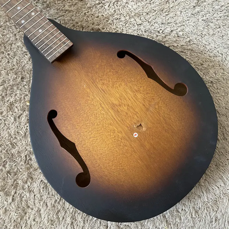 H122 Damaged Body Custom Mandolin Guitar Plywood Spruce with Mahogany Surface Paint Problems for DIY Sales Price