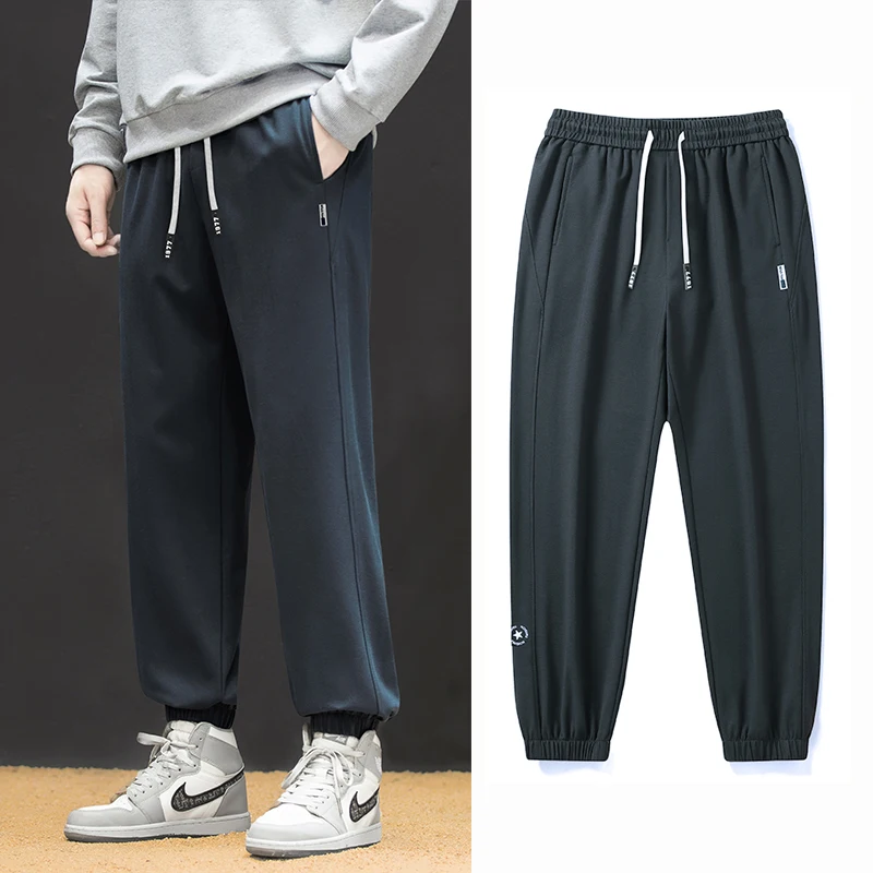 

Мужские повседневные брюки свободного кроя с манжетами, осенние, в университетском стиле, новые, универсальные, стильные, модные спортивные длинные брюки