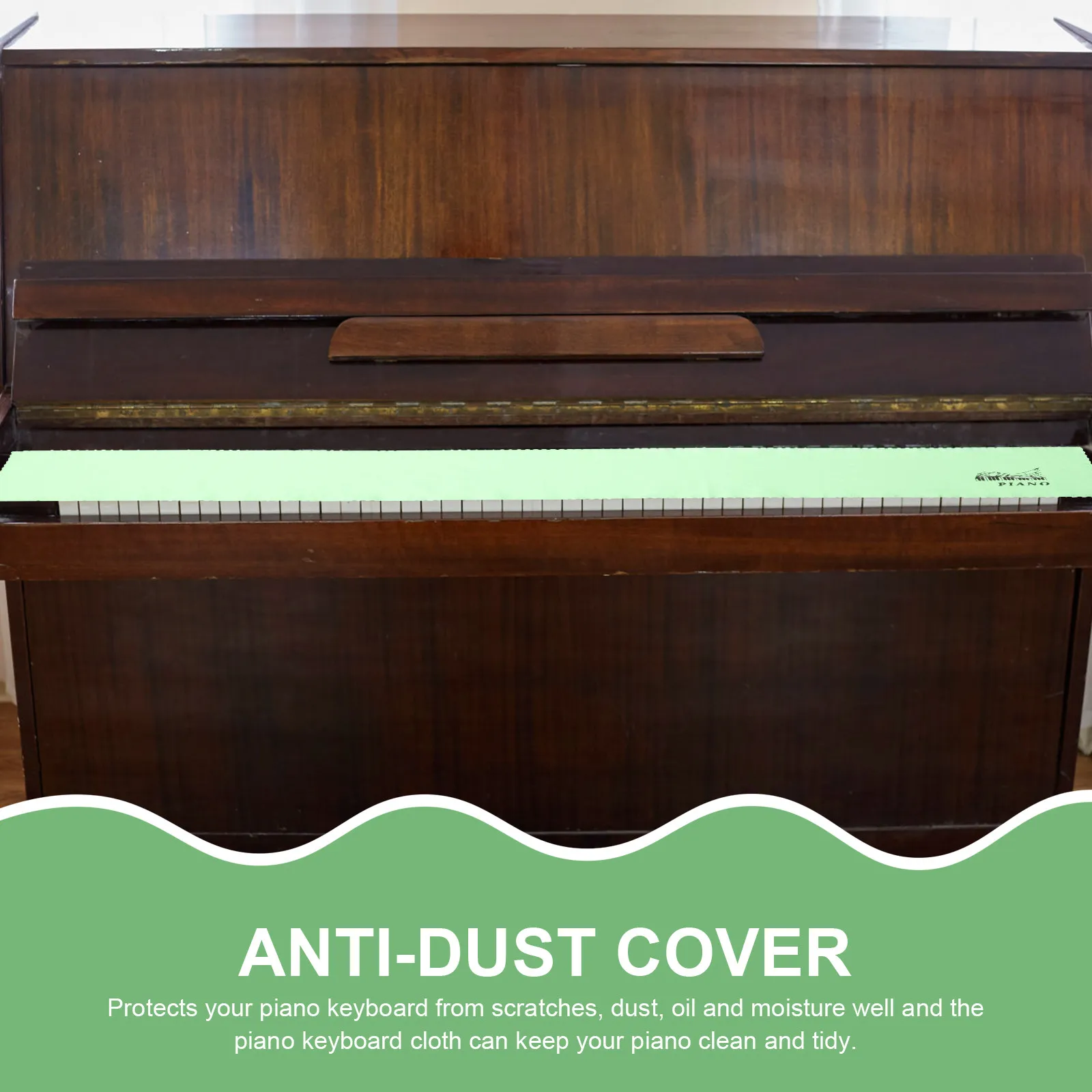 Washable Piano Keyboard Cover for 88 Key Grand Piano Lightweight Polyester Dustproof Keyboard Cloth