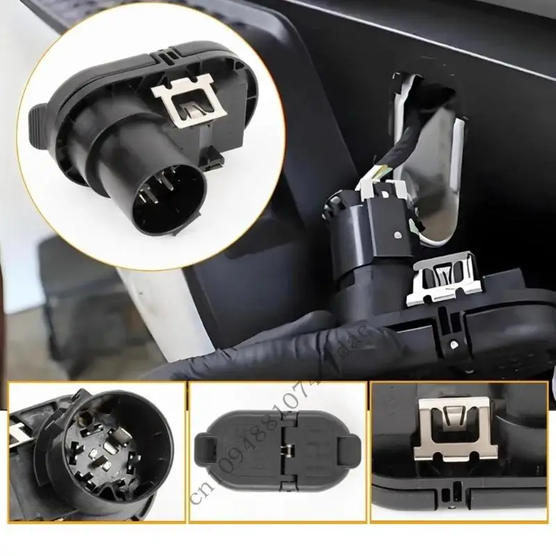 7 Way & 4 Flat US Trailer Wiring Harness with Mounting Bracket for USCAR Socket Pickup Truck