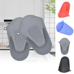 1 Pc Oven Mitt Anti-scalding Hanging Hole Hand Clip Non-Slip Silicone Oven Mitten Lengthening Design Microwave Mitten