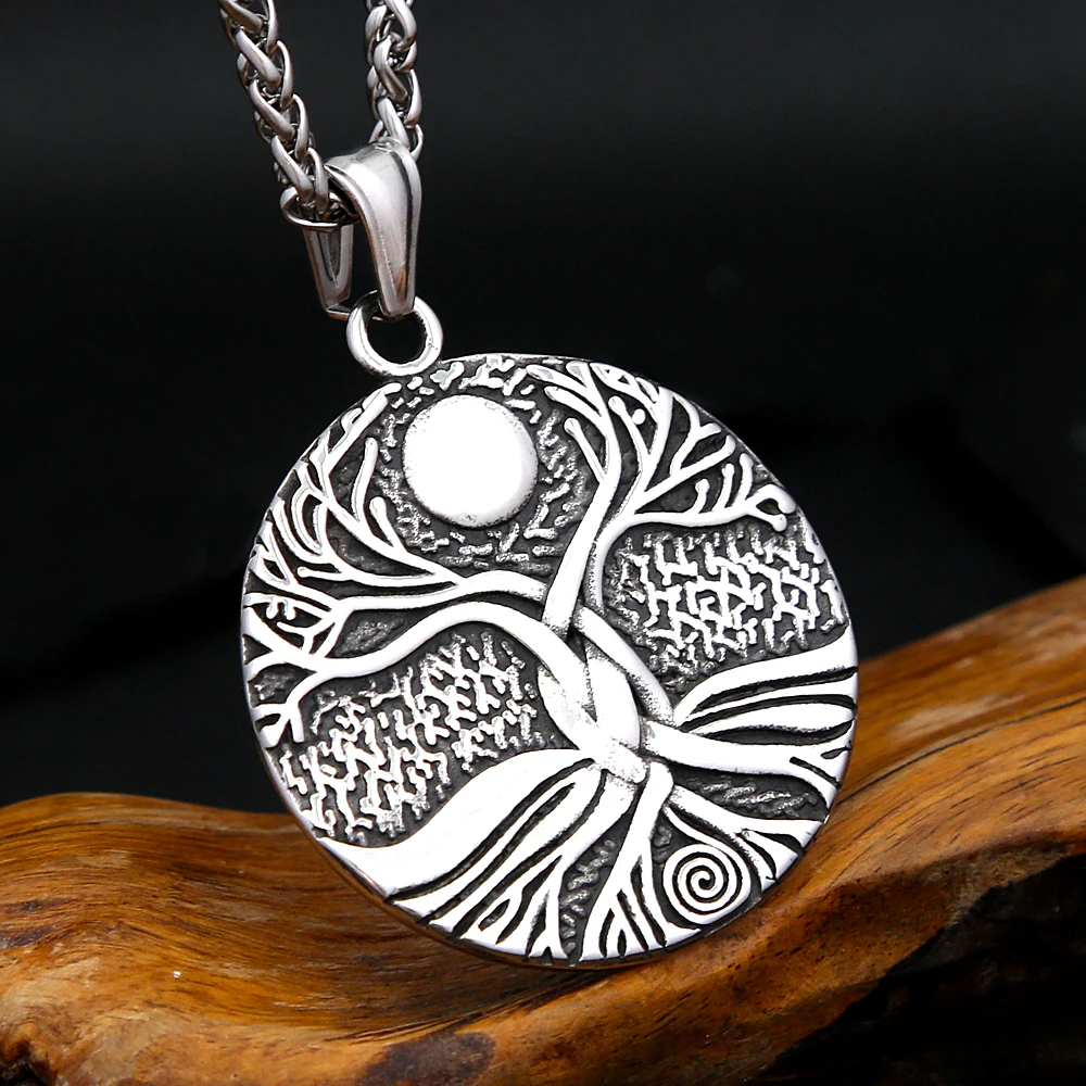 

Fashion Nordic Tree Of Life Necklace For Men Women Stainless Steel Viking Amulet Pendant Vintage Jewelry Gifts Dropshipping