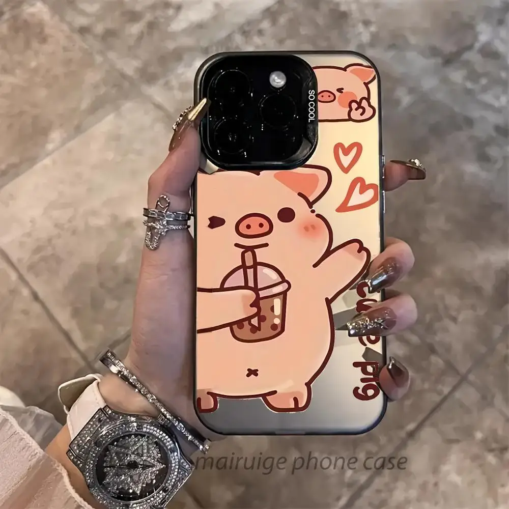 

Стильный противоскользящий и противоударный чехол для мобильного телефона с милой свиньей, подходит для iPhone 16, 15, 14, 13, 12, 11 Pro Max plus mini se