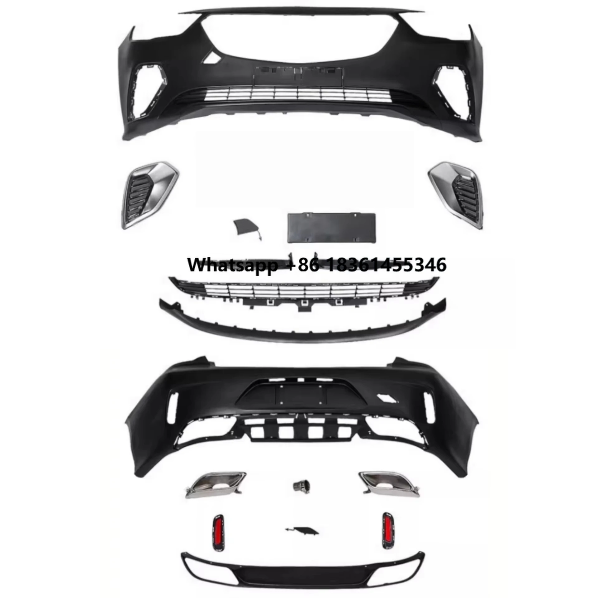 

for Regal Opel Insignia 17-19 Modified GS Style Unpainted Car Body Kit Accessories Front Rear Bumper Grille Fog Lamp Frame