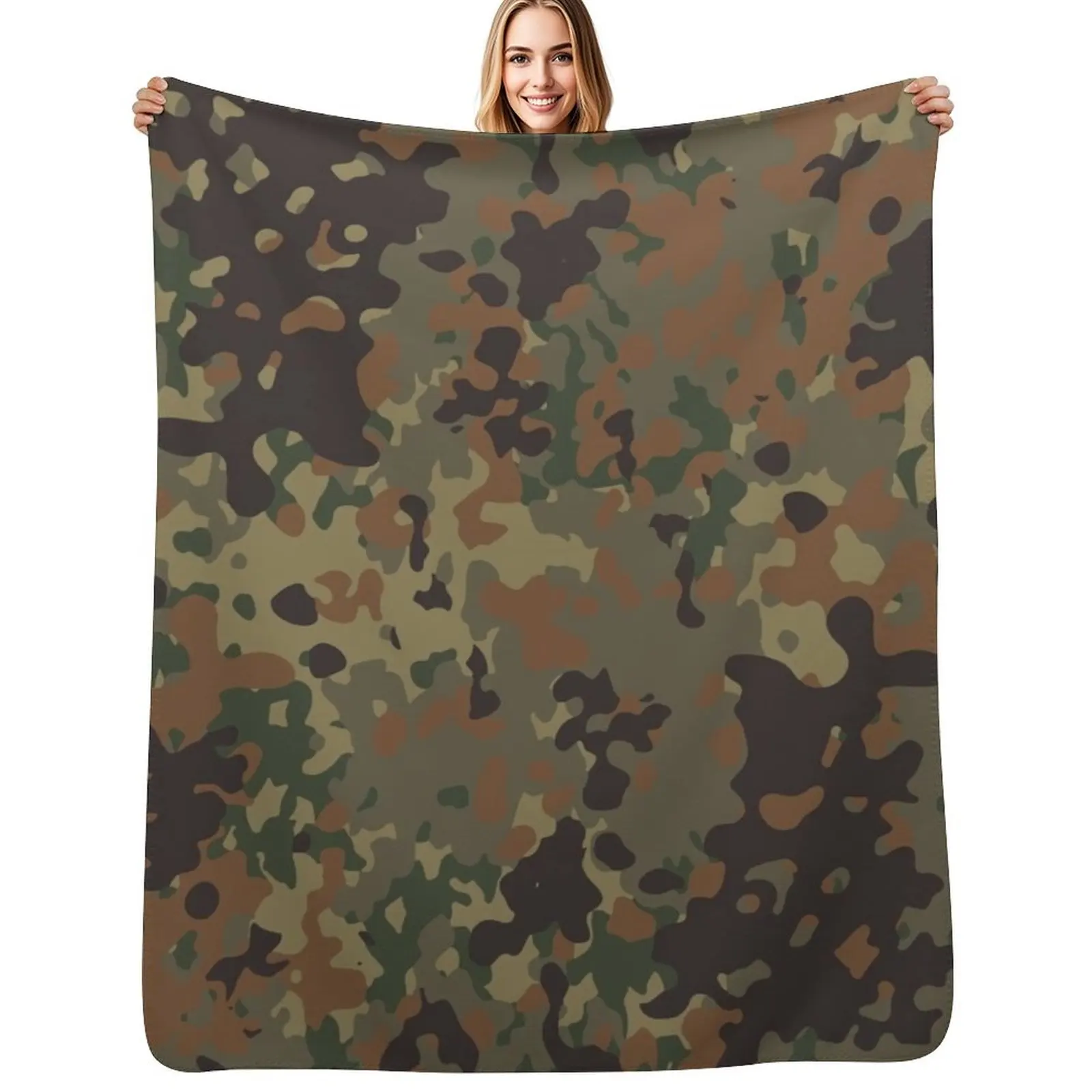 

Flecktarn Pattern camouflage Throw Blanket Decorative Sofa Plaid on the sofa sofa bed Shaggy Blankets