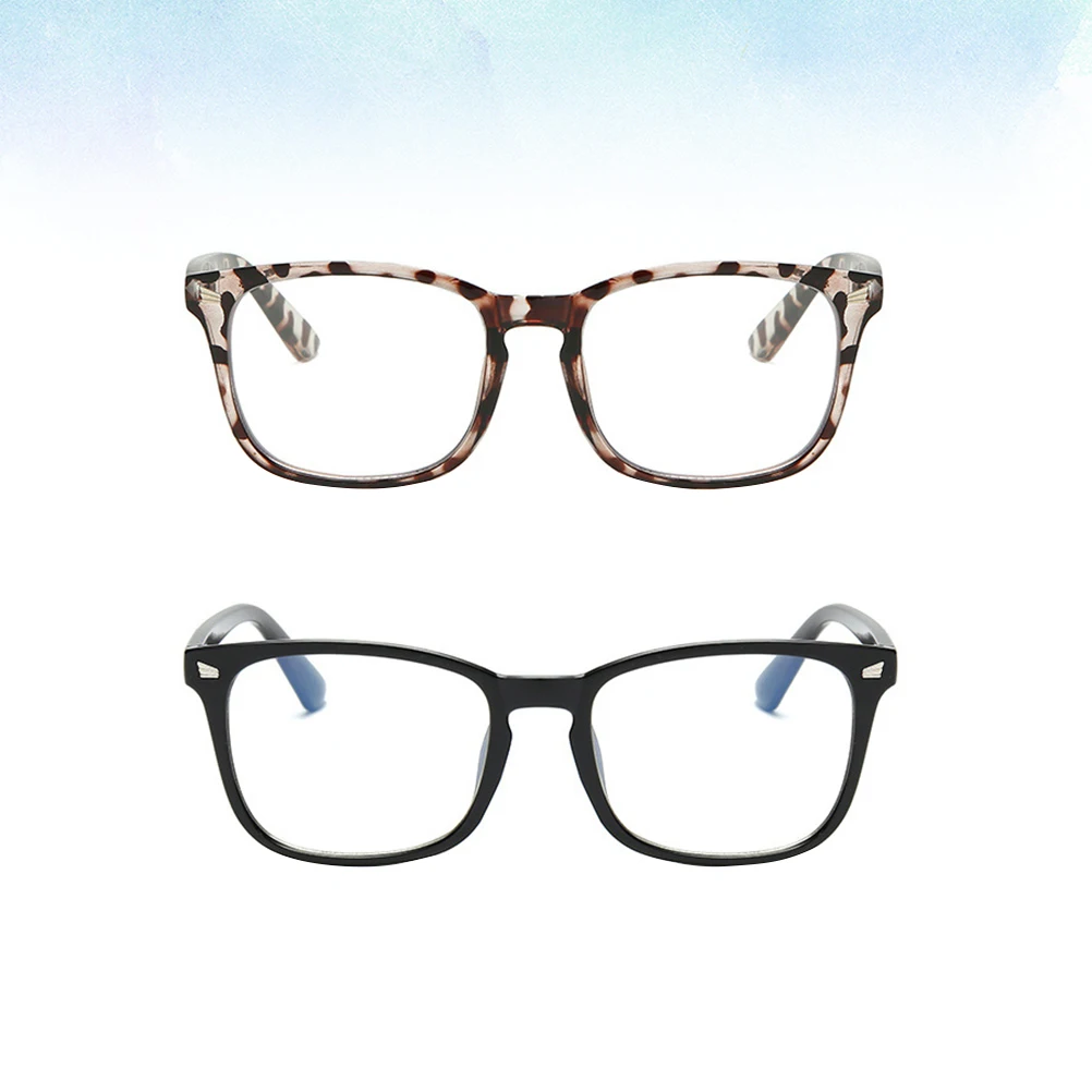 

2Pcs Vintage Style Eyeglasses Frame Anti-Blue Light Durable Flexible Lightweight Pc Material Comfortable Fit Men Women Office