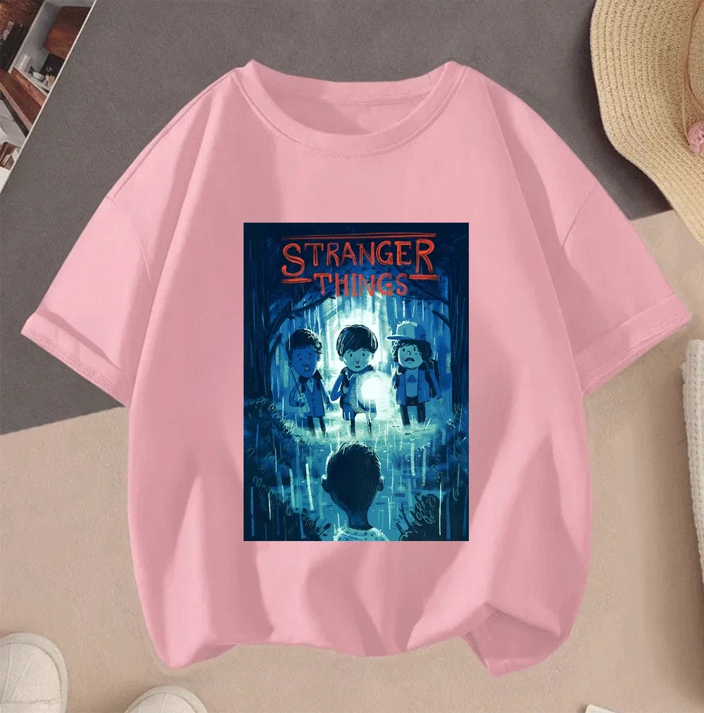 

2D Stranger Things Playful Daily Cartoon 2026 New Summer Short Sleeve Casual Hot Sale Shirts