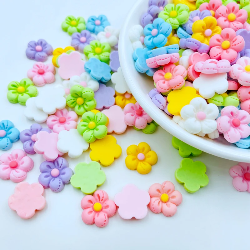 30 Pcs New Cute 13mm Resin Mini Floret Flat Back Cabochon Scrapbook Kawaii DIY Charm Embellishments Accessories F68