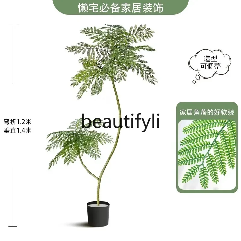 YH1  Simulated green plant Jacaranda large bionic plant fake tree light luxury living room decoration floor ornament