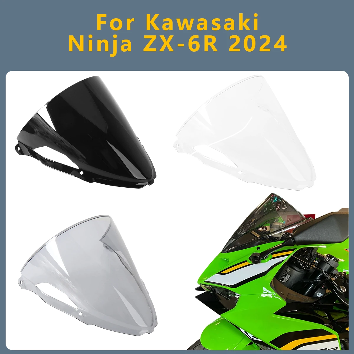 

Motorcycle Wind Deflector Double Bubble Wind Screen Windscreen Windshield For Kawasaki NINJA ZX6R 636 ZX 6R ZX-6R ZX-636 2024