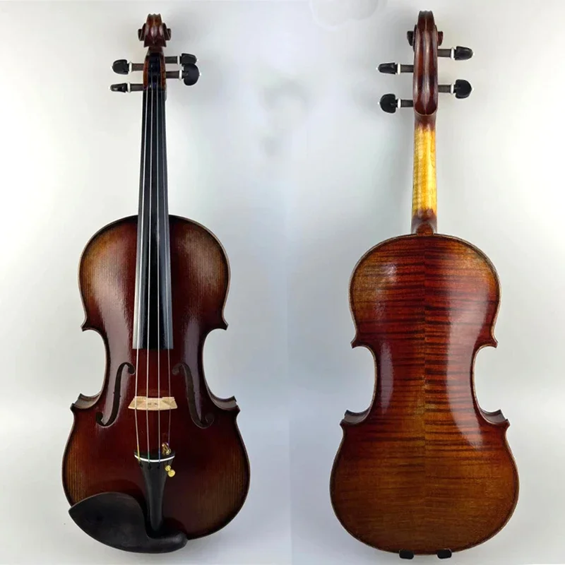 Professional Handmade Retro Oil Painted Pattern Violin Exam Practice Performance Solo  Violin 4/4 Size