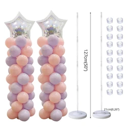 Kids Adult Happy Birthday Balloon Column Stand with Base and Pole for Wedding Party Decoration Latex Ballons Holder Arch Supply