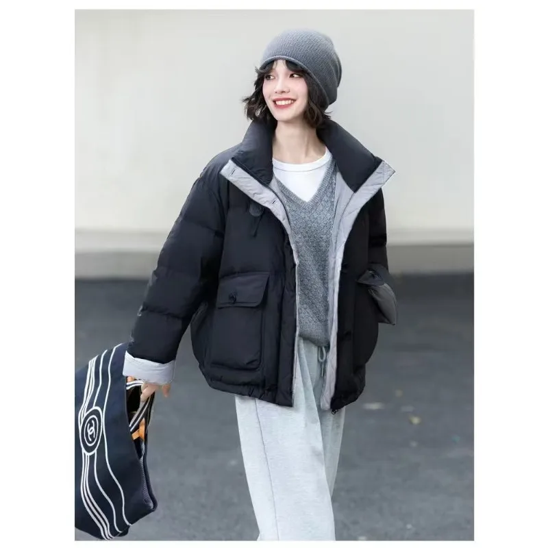 Luxury Design Women's Clothing Patchwork Cotton Padded Coat Winter Warm Puff Jacket Trend Streetwear Long-sleeved Parkas Top