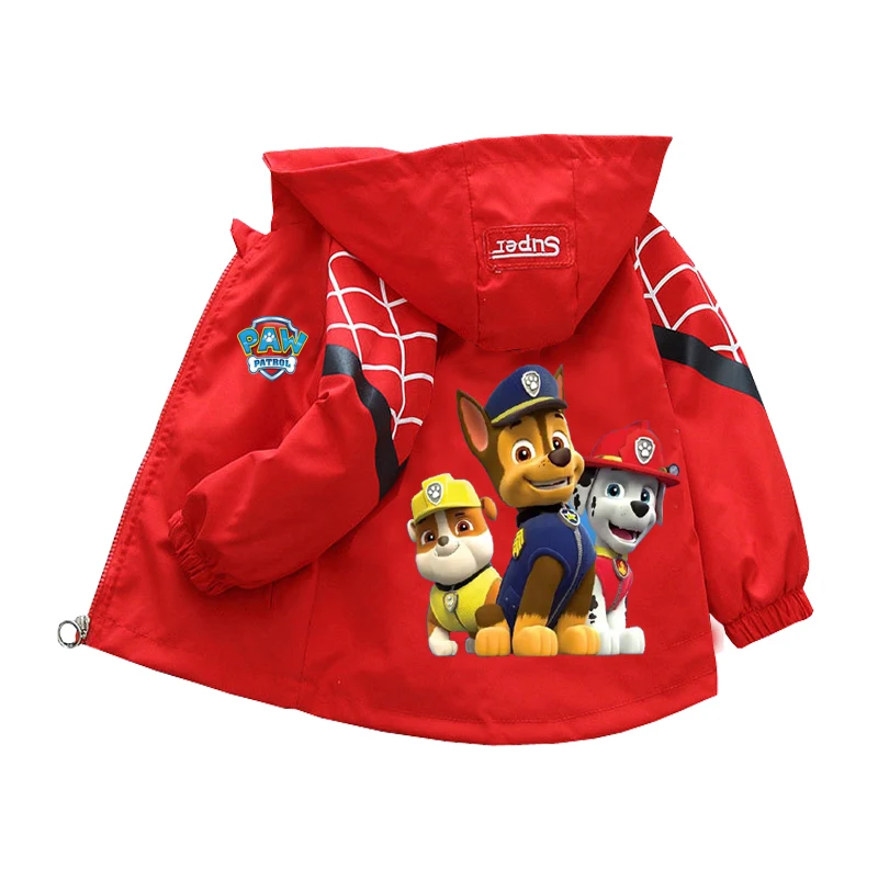 PAW Patrol Hooded Jackets Girls Boys 2024 Spring Autumn Sports Coats 1-10 Years Children Cartoon Outerwear Kids Casual Clothes