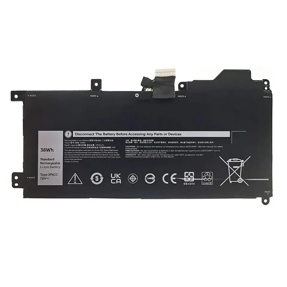 7.6V 38Wh 1FKCC Laptop Battery for Dell Latitude 7200 2-in-1 7210 2-in-1 Series Notebook 09NTKM 9NTKM 0D9J00 0KWWW4 KWWW4